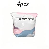 4Pack Heavy Duty Pump Vacuum Storage Press Seal Space Saving For Clothes Blankets Travel Moving Household Emergency Closet Tidy white