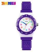 SKMEI Fashion Outdoor Watches Sports Kids Waterproof PU Wristband Quartz Children Wristwtatch For Boys Girls purple