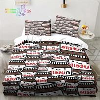 Nutella Pattern Cartoon Bedding Set Single Twin Full Queen King Size Bed Set Adult Kid Bedroom Bedding Gift 70x133cm 2pcs