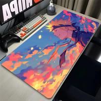 Gaming Mouse Pad PC Black And White Rubber Desk Mouse Mat Japan Anime Naruto Uzumaki Mousepad Laptop Gamer Cabinet Keyboard Pad 30x80x0.2cm gray