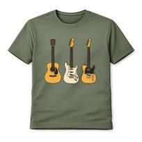 Guitar Collection T-Shirt Men Acoustic and Electric Guitars Music Graphic Tee XL įvairiaspalvis