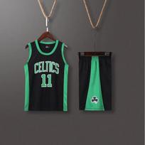 Vaikų krepšinio marškinėlių rinkinys Celtics komandos rungtynių uniformos Pradinė mokykla XXL juoda