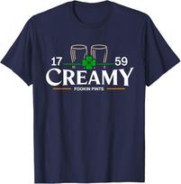 Creamy Fookin Pints Irish Drinking Saint Patricks T-Shirt L black