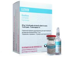 Glutationas, Glutionas, Antioksidantas, 10 ampulių miltelių, 10 ampulių tirpiklio, 600 mg/4 ml 4ml