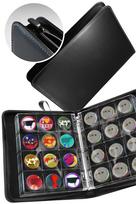 ETLIFE Pin Badge Storage 57mm Full Large Holds 120 PU Leather Collection File Coin Album [Secure Cover, Capacity, Badges] (Black) juoda