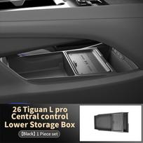 For Tiguan L Pro 2025 2026 Central Control Storage Box, Double Layer Waterproof Anti-Slip Car Organizer with Privacy Cover juoda