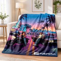 GTA Flannel Throw Blanket Soft Warm Cozy For Sofa Bed Indoor Home Bedroom Use 80cmx120cm
