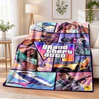 GTA Flannel Throw Blanket Soft Warm Cozy For Sofa Bed Indoor Home Bedroom Use 150cmx180cm