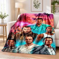 GTA Flannel Throw Blanket Soft Warm Cozy For Sofa Bed Indoor Home Bedroom Use 100cmx150cm