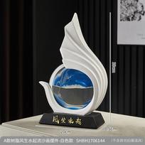 Modern Minimalist Resin Sand Art Desk Decor Flowing Water Motif Office TV Stand Ornament A Resin Sand Art Desk Decor - White white