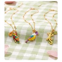Stainless Steel Dopamine Zirconia Seashell Bird Necklace for Women
