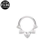 G23 Titanium Fishbone Nose Ring & Ear Cuff Earring F136 white