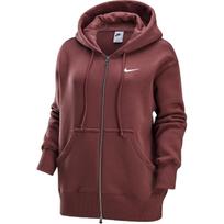 Nike Sportswear Phoenix Fleece Swoosh su gobtuvu ir užtrauktuku Patogus ilgomis rankovėmis megztinis moterims megztinis Raudonai rudas Sail DQ5759-218 M brown