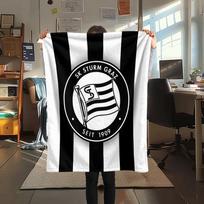 SK Sturm Graz club  FlAannel Blanket, High quality Comfortable for All Seasons, Home Decor, Warmth and Comfort 80cm x 120cm black