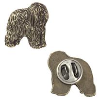 Polish Lowland Sheepdog, PON, Valee Sheepdog II - Dog brooch in a gift box, elegant pin, lapel pin for Art-Dog brand jacket sidabras