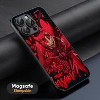 A-Hazb-in A-Alastor Hotel Hot Phone Case For iPhone 16 15 14 13 12 11 Plus Pro Max  High-end Luxury Magsafe Sheepskin iPhone 11 brown