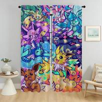 Užuolaidos Partition P-pokemones Elegantiškos kambario užuolaidos kameros uždengimui užtamsinančios užuolaidos namų interjero užuolaidos 2 vnt. tiulis miegamajam W96xH137cmx2pcs-CL