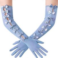 Women Elegant Bridal Gown Mittens Long Lolita Banquet Gloves Sexy Bowknot Evening Prom Decor For Wedding Party Cosplay Halloween pink