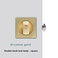 Square Indication Push-pull Door Lock Bathroom Embedded Sliding Door Invisible Hook Lock Sliding Door With No Indication Lock D66678 beige