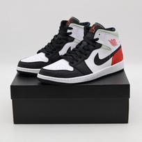 852542-100 Nike Air Jordan 1 Mid SE Black Gym Red White Light Smoke Grey (Men's) 9.5 gray