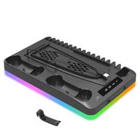 GAMINJA P58 RGB Cooling Stand For PS5 Slim Console Gamepad Charging Base Headset Hook Game CD Storage Rack For PS5 Disc&Digital juoda
