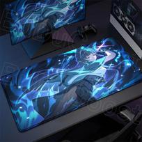 Zenless Zone Zero XXL pelės kilimėlis Didelis stalo klaviatūros kilimėlis PC kompiuterio žaidėjo guminiai žaidimų priedai Kawaii Hoshimi Miyabi pelės kilimėlis SBD300x800x2mm blue