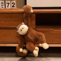 25/30cm Cute Gibbon Monkey Doll Plush Toy Stuffed Long Arms Zoo Animal Cartoon Plushie Grey Orange Brown Gift 25cm black