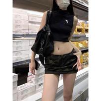 Grunge Trendy Harajuku Women Tanks Casual Loose Sexy Hooded Streetwear Camisole Hollow Out Solid Y2k Aesthetic Crop Top Summer L juoda