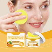 Cleansing Pads, Kojic Cleansing Pads Helps Balance Skin Oil And Water Hydrating Remove Excess Keratin From The Body'S Skin,50PC/30ml, One Size geltona