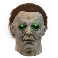 Latekso suaugusiojo galvos kaukė su LED akimis, skirta Michael Myers kaukei gray