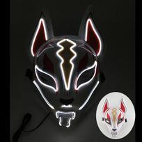 Helovino žaidimas Šviečianti kaukė LED Šviečianti kaukė Cosplay Lapės kaukė Festivaliui Helovino kostiumas Naktinis klubas Mirksinti DJ šou rekvizitai fox black