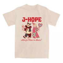 J-Hope on The Stage Tour 2025 T-shirt Short Sleeve Cotton Unisex Streetwear Hip Hop Women Men Clothes Cartoon Graphic Print Tees XS smėlinė