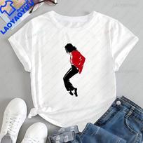 Unisex Michael Jackson Graphic Tee - Cotton Short Sleeve T-Shirt Men Women Youth Streetwear Small white