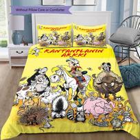 Lucky Luke Cowboy Cartoon Duvet Cover Set, Vintage Comic Bedding With 2 Pillowcases, No Comforter, Bedroom Decor Gift For Comic Fans 135x200cm white