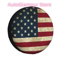 American Flag Spare Tire Cover for Toyota Jeep RV SUV Trailer USA Proud Car Wheel Protector Covers 14  15  16  17  Inch 14inch beige