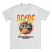 Vyriškas marškinėlis AC-DC Roko Muzikos Grupė For Those About To Rock 1981 Juokingas Grynos Medvilnės Marškinėlis T-shirt Apvalia Kaklo Apykakle Drabužiai Su Spauda L white