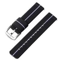 Nylon Watch Strap 18mm 20mm 22mm 24mm Watchband for Omage Watch Canvas Sports Bands Men Women Wristband Quick Release Bracelets 18mm&Silver Buckle juoda balta spalva