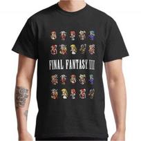 Final Fantasy 3 III Sprites PIXEL SPRITE  Gift t shirt for RPG gamer 100 cotton Short Sleeve Graphic Clothes All size tops M black