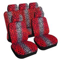 Leopardo rašto skaitmeninis pilnas apvyniojimas Automobilio sėdynės užvalkalas Visų sezonų universalus sėdynės Red Leopard gray