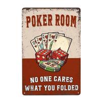 Pokerio Kambarys Niekam Nesvarbu, Ką Išmetėte Metalinės Skardinės Ženklai, Pokerio Kambario Ženklas Namams, Kavinei, Barui, Pub'ui, Vyrų Urvui Sienos Dekoracija 8x12 Colių 20x30cm