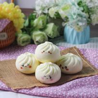 White Expression Dumpling Squishies with Steamer Stress Balls Sensory Fidget Simulation Food Toy gray