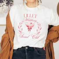 Minimalist Wildberry Lillet Social Club Tshirt Cocktail Carnival Unisex Shirt Retro Simple Gift Drinker Cool Bartender Top 4XL white