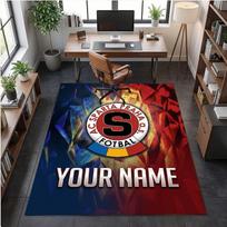 Crystal Velvet Rug Sparta Prague Print Custom Name Text Floor Mat Home Decor 80cmx120cm black