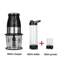 500W High Speed Multi Function  Food Processor Meat Grinder Portable Personal Mini Blender Mixer Juicer Dry Grinder 800ml Chopper EU Plug black