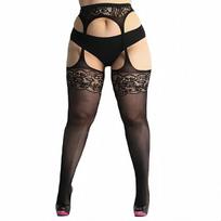 Black Red Garter Thigh High Stockings Pantyhose Plus Size White Tights For Oversize Women Daily Office Night Club Party Wear Xxl One Size black