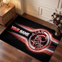 Ajax Amsterdam Custom Crystal Velvet Rug, Personalized Name Text Print, Football Logo Soft Non‑Slip Floor Mat Home Decor Gift 50cmx80cm brown