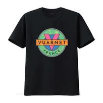 Vuarnet France Men's Navy Blue Colorful Logo Print T Shirt Size S 3XL vintage Washed Slightly Top For Everyday Wear homme Soft S black