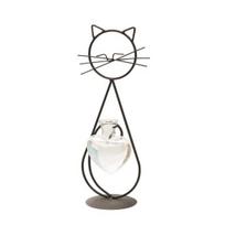 Yousheng Decorative Ornament, Cat-Shaped Rust-Proof Iron Bracket with Transparent Glass Vase for Hydroponic Plants Desktop Decoration A juoda
