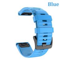 QuickFit 26 22 20mm Fenix 8 Band For Garmin Fenix E 8 7 7X 7S 6 6X 6S 5 5X/Epix Pro 47mm 51mm/Enduro 3 Silicone Strap Bracelet 26MM QuickFit mėlyna