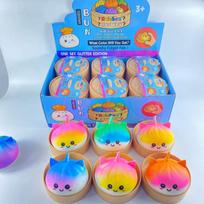 Rainbow Dumpling  Stress Balls Sensory Toys Simulation Food  Bun With Steamer Squeeze Toy Fans Gift blue